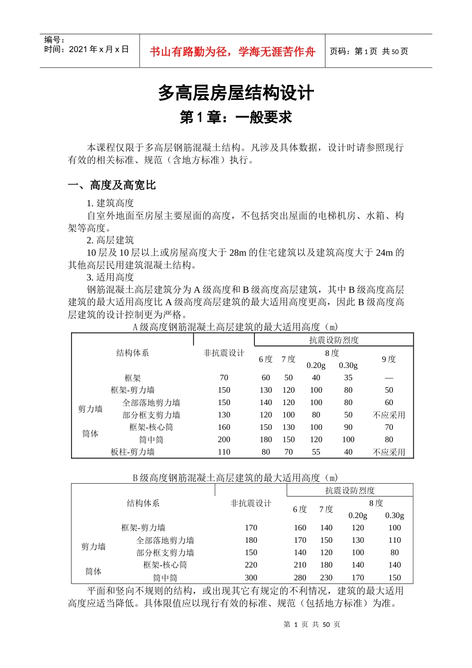 多高层房屋结构设计_第1页