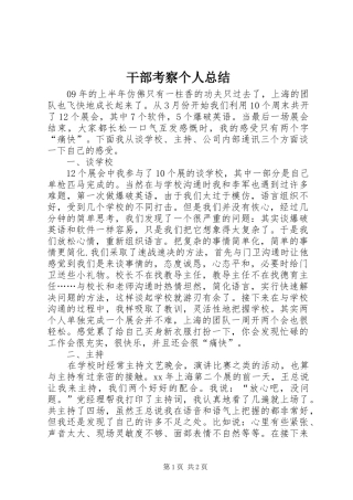 干部考察个人总结 