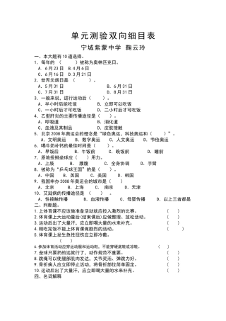单元测验双向细目表(1)