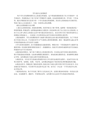 学生成长记录袋制作