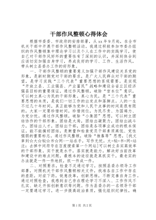 干部作风整顿体会心得