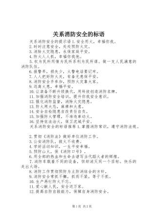 关系消防安全的标语