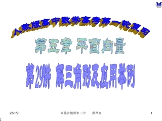 高三高考数学人教版第一轮复习平面向量--解三角形及应用举例