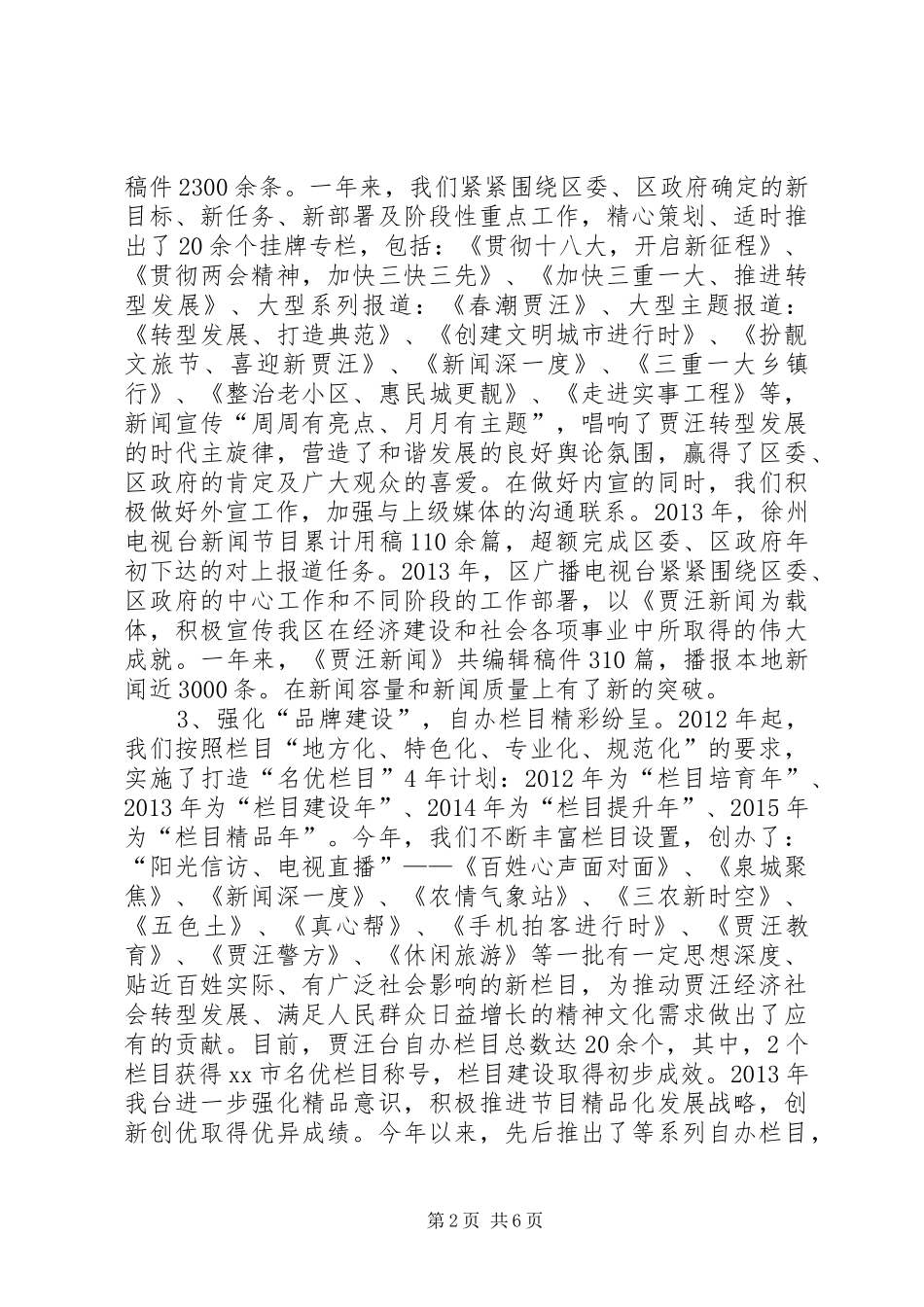 广播电视台领导班子年度工作总结 _第2页