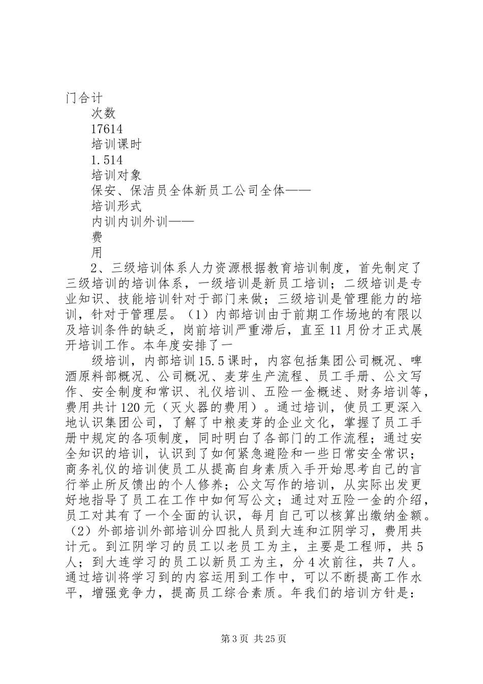 公司人力资源综合部年终工作总结 _第3页