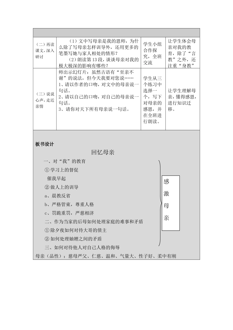《我的母亲》教学案例_第3页