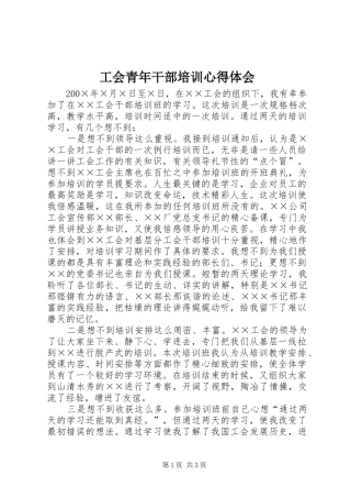 工会青年干部培训体会心得3