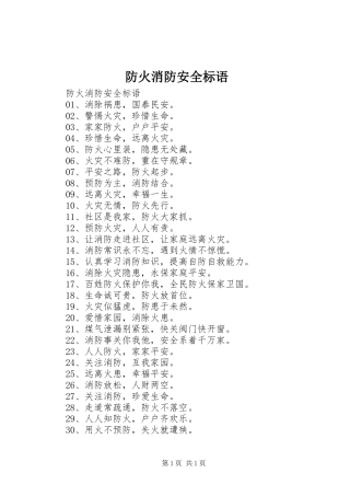 防火消防安全标语