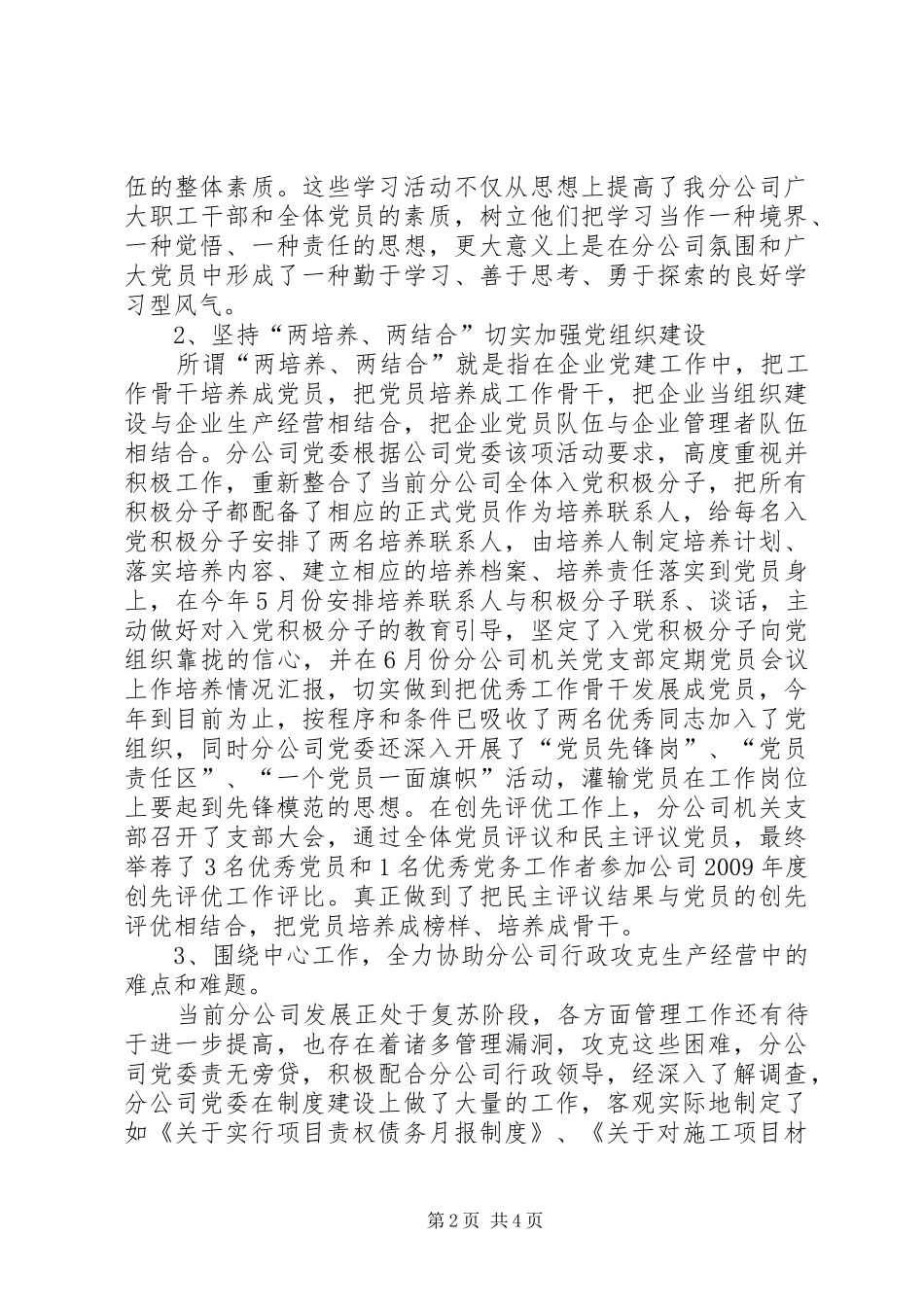 公司党委基层党组织建设工作总结 _第2页