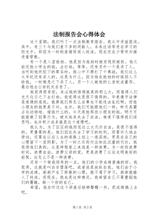 法制报告会体会心得