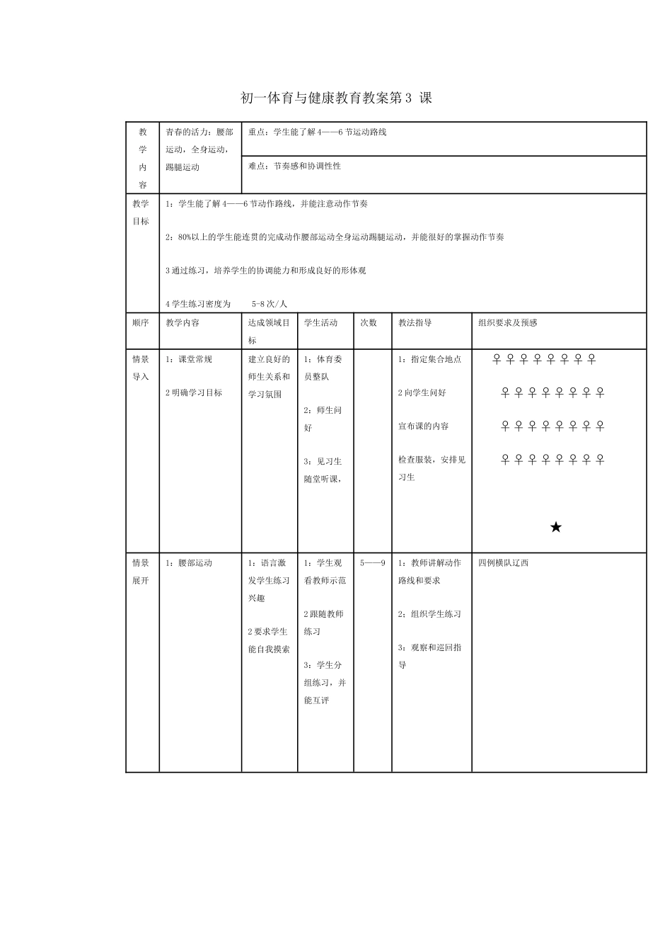 初一体育与健康教育教案第3课_第1页
