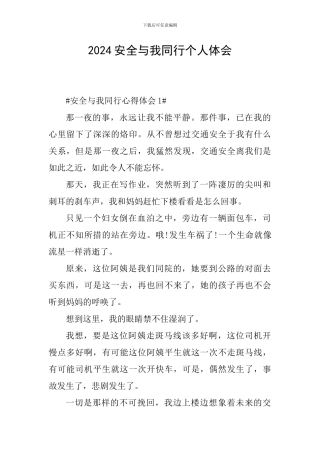 2024安全与我同行个人体会