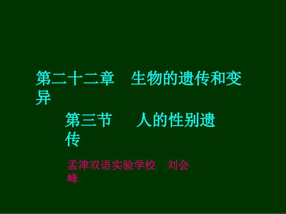 人的性别遗传课件_第1页
