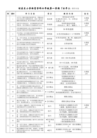 袁：水平三六年级第一、二学期体育教学计划