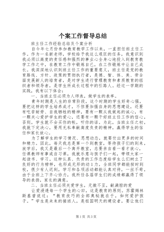 个案工作督导总结 