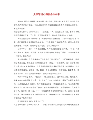 大学军训心得体会500字 (000002)