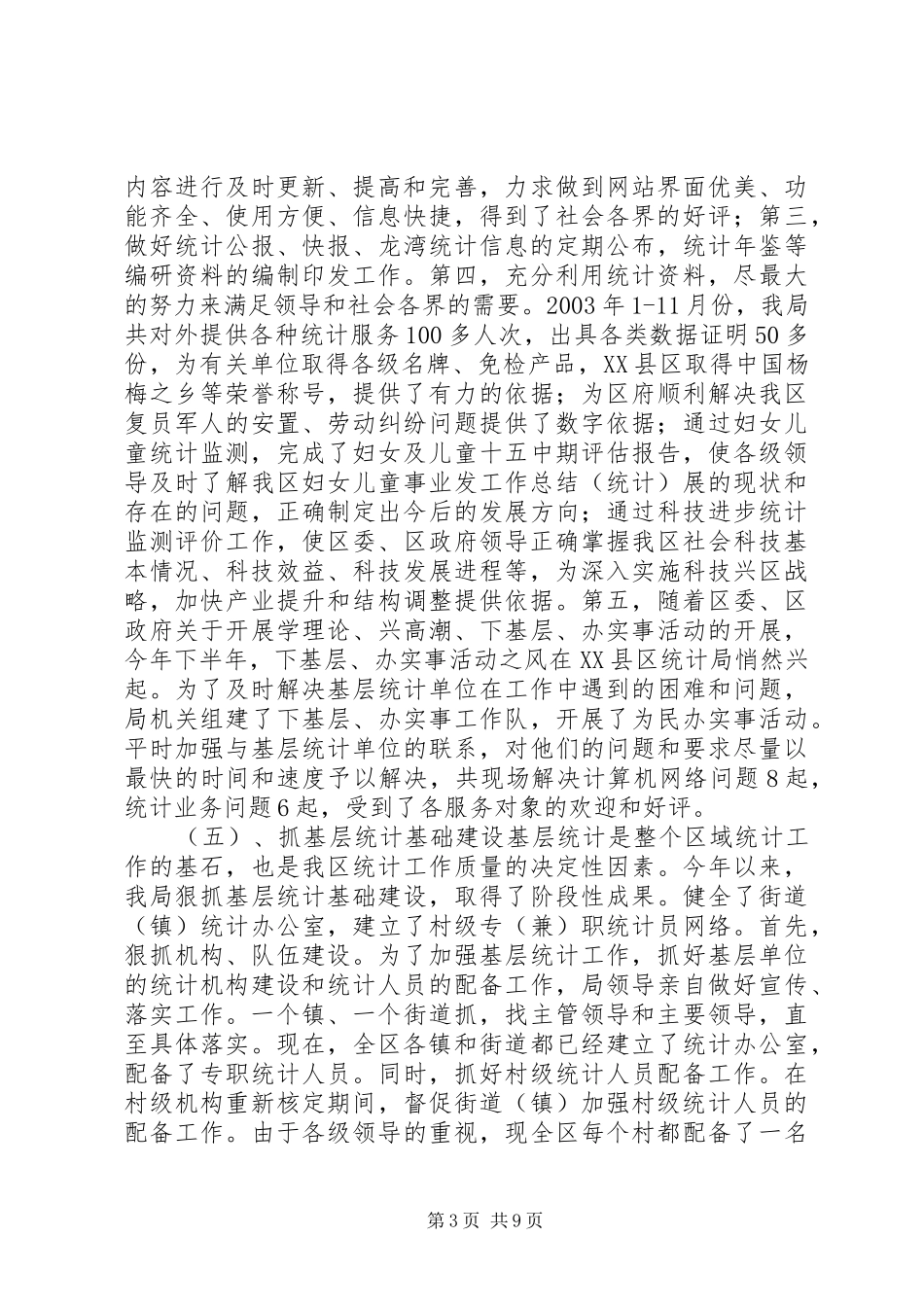 工作总结（统计） _第3页