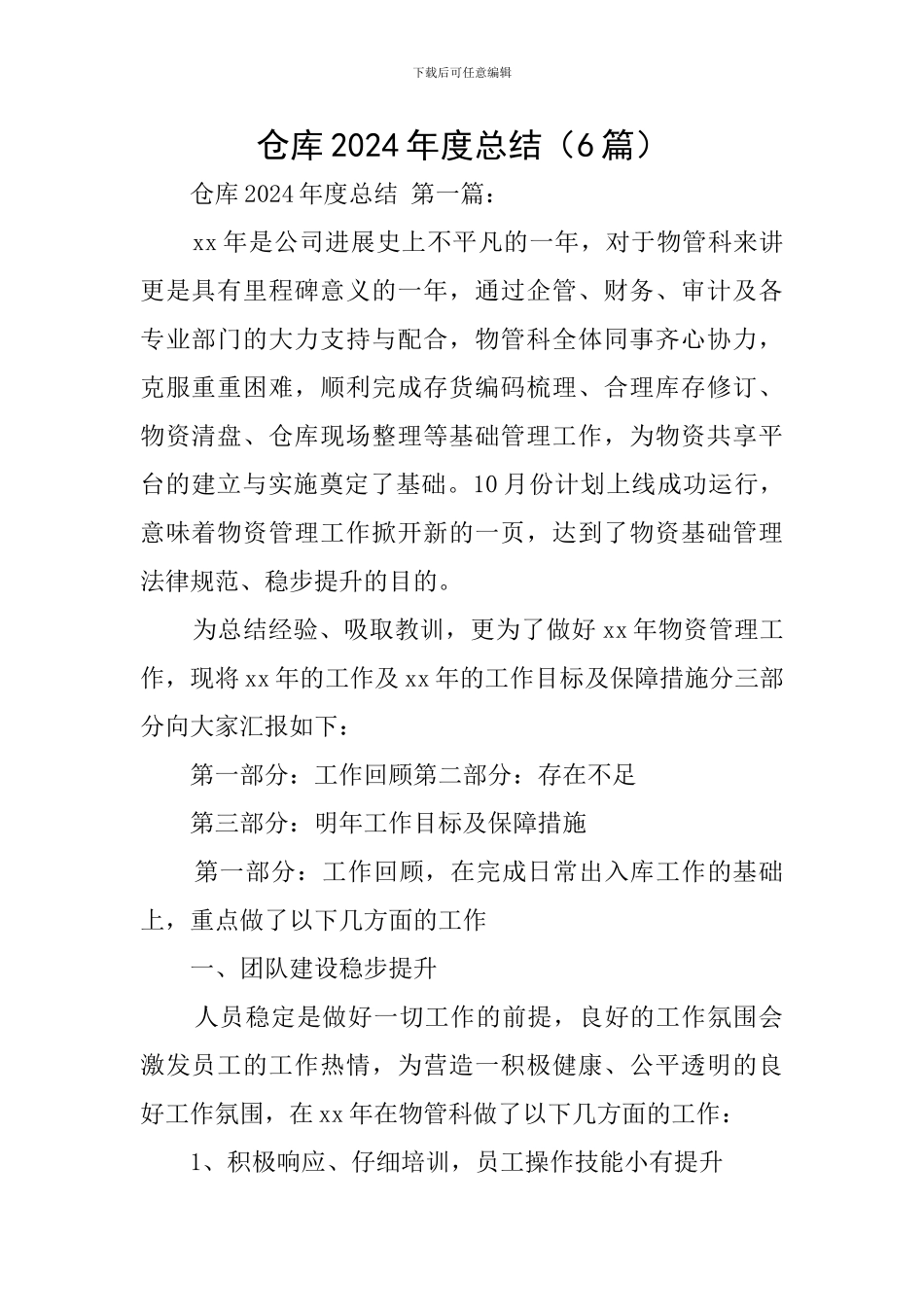 仓库2024年度总结_第1页