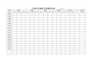 山塘小学教师下班辅导记录第周