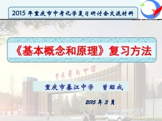 初中化学《基本概念和原理》复习