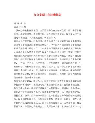办公室副主任述廉报告 