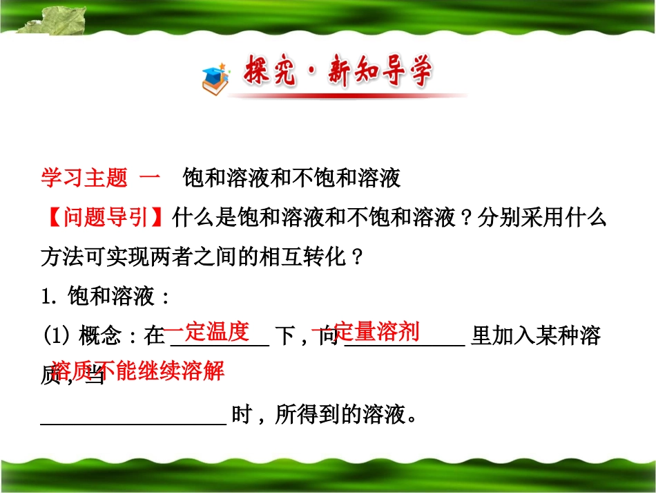 2014年中考化学专题复习课件：饱和溶液_第2页