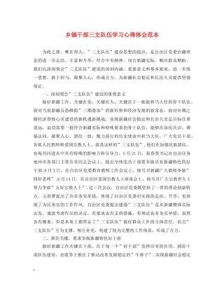 乡镇干部三支队伍学习心得体会范本 