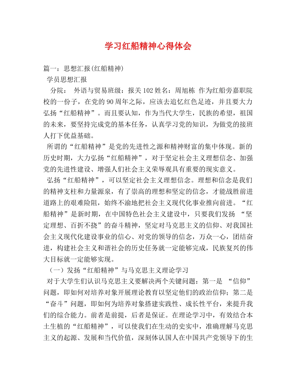 学习红船精神心得体会 _第1页