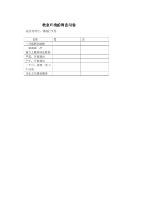 教室环境的调查问卷