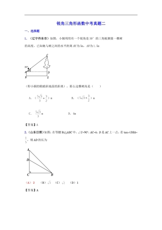 锐角三角形函数中考真题二