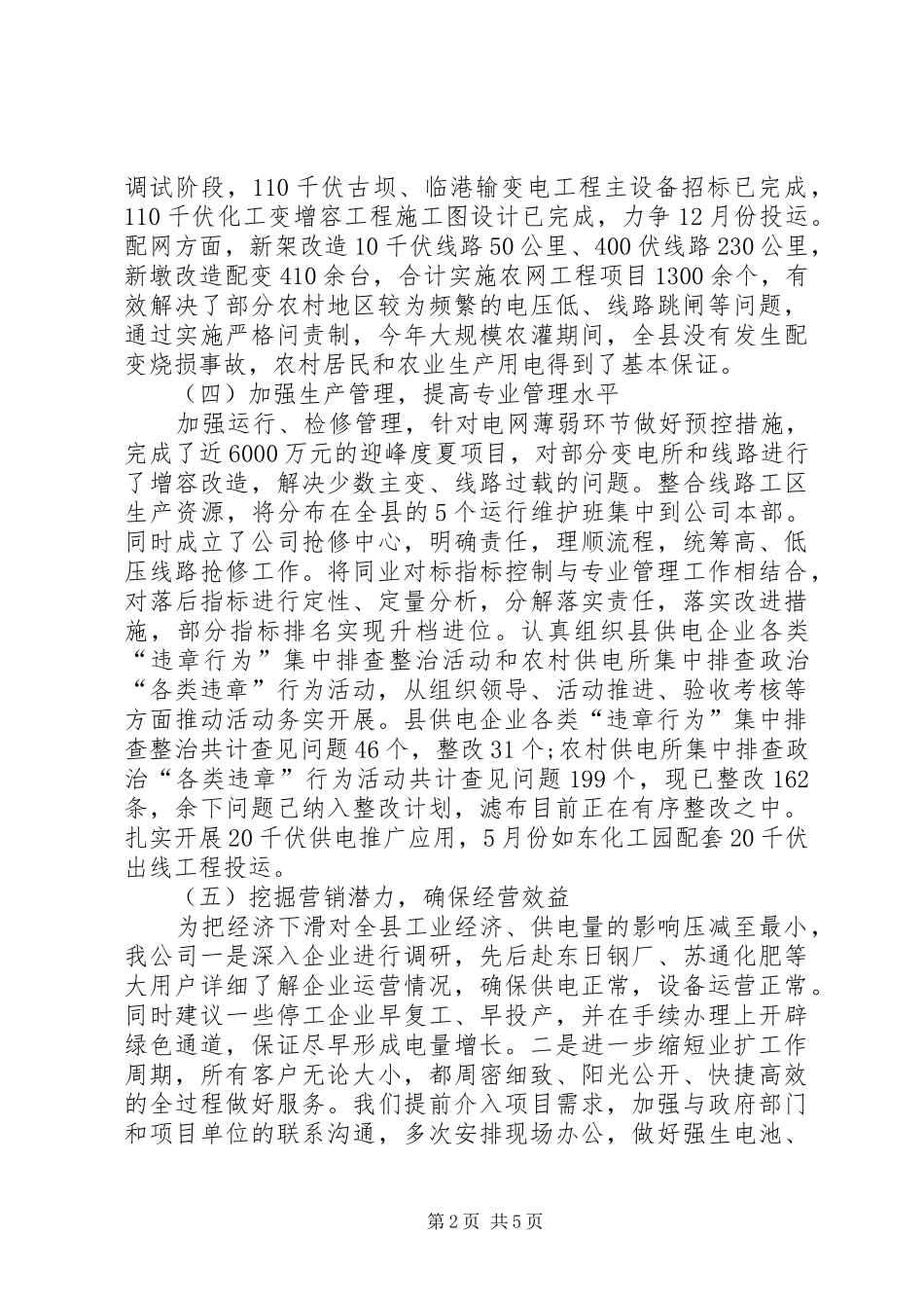供电公司20XX年工作总结范文_第2页