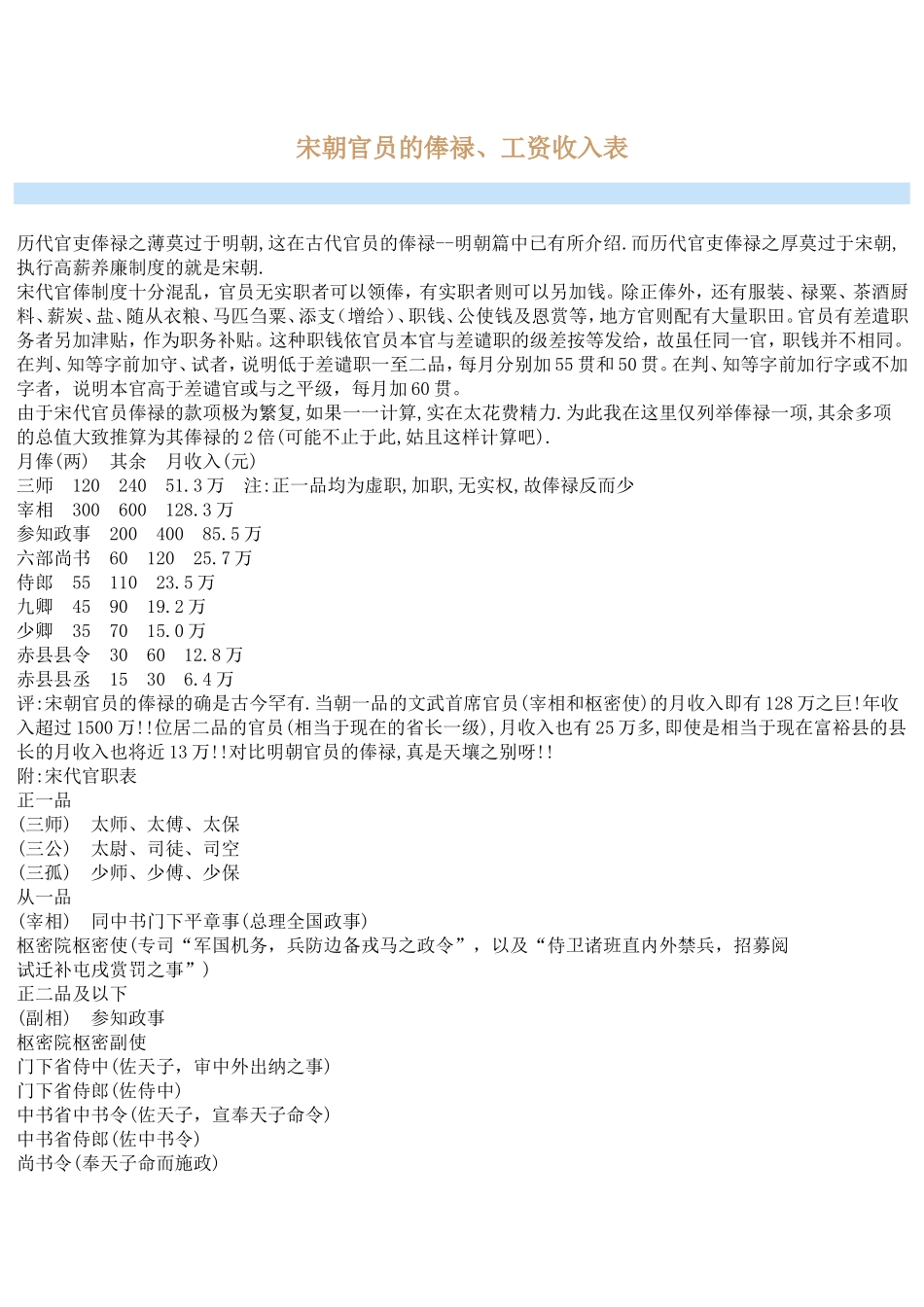 宋朝官员的俸禄_第1页