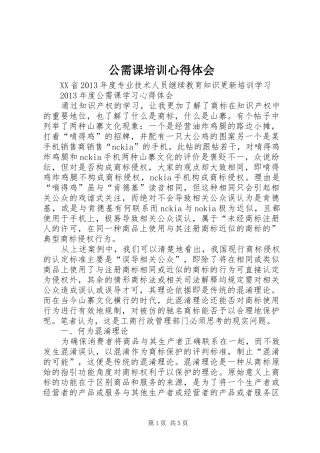 公需课培训体会心得