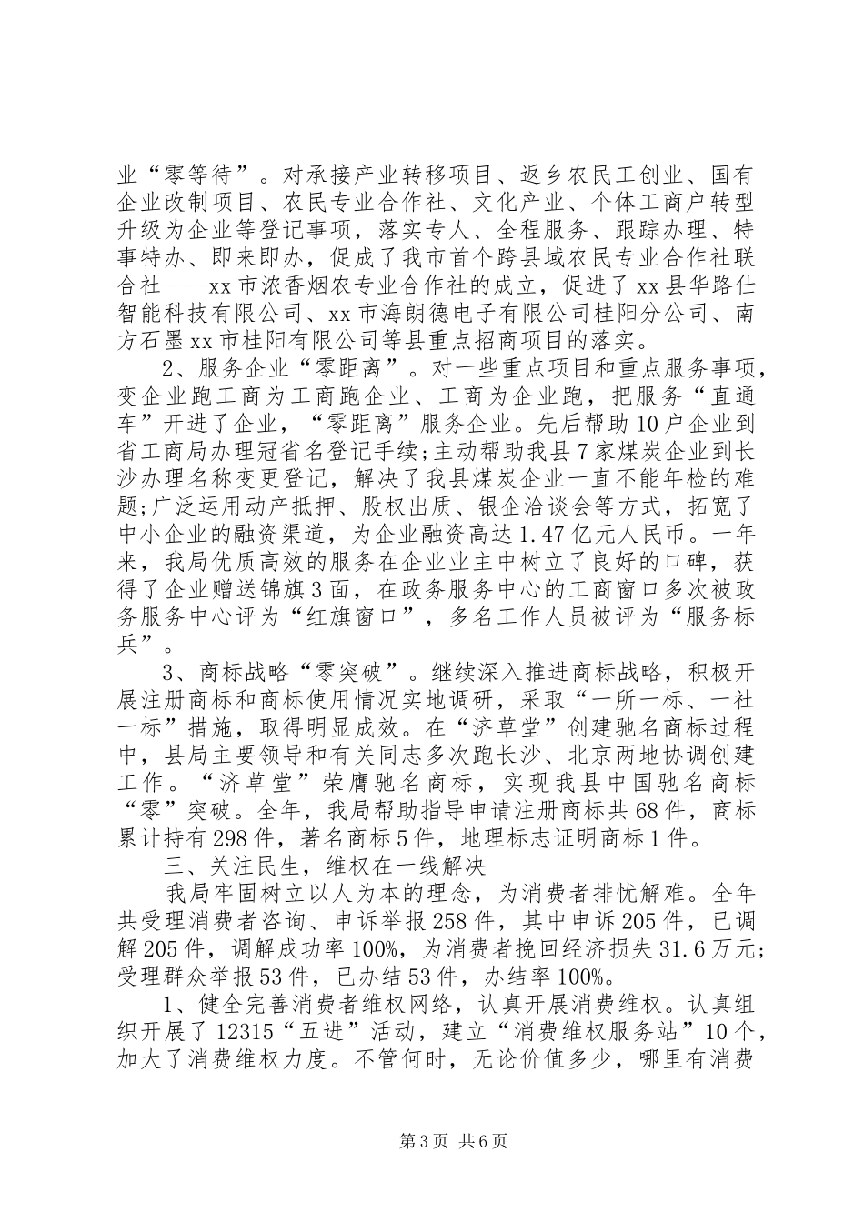 工商局工作总结 _第3页