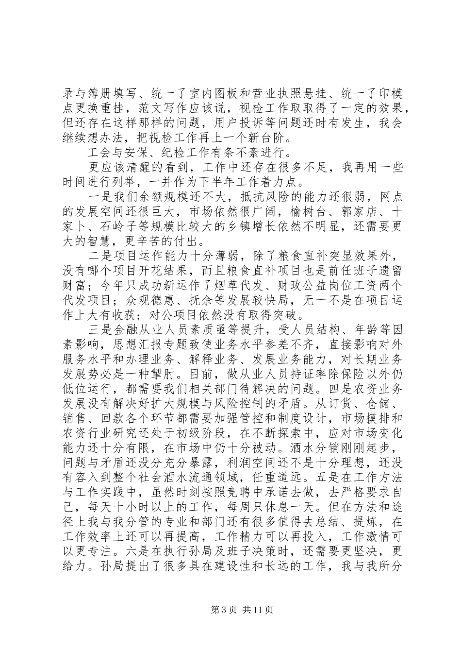 副局长半年工作总结 _第3页