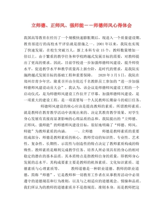 立师德、正师风、强师能－－师德师风心得体会 (000001)
