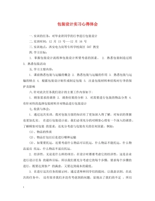 包装设计实习心得体会 