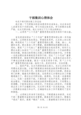 干部集训体会心得