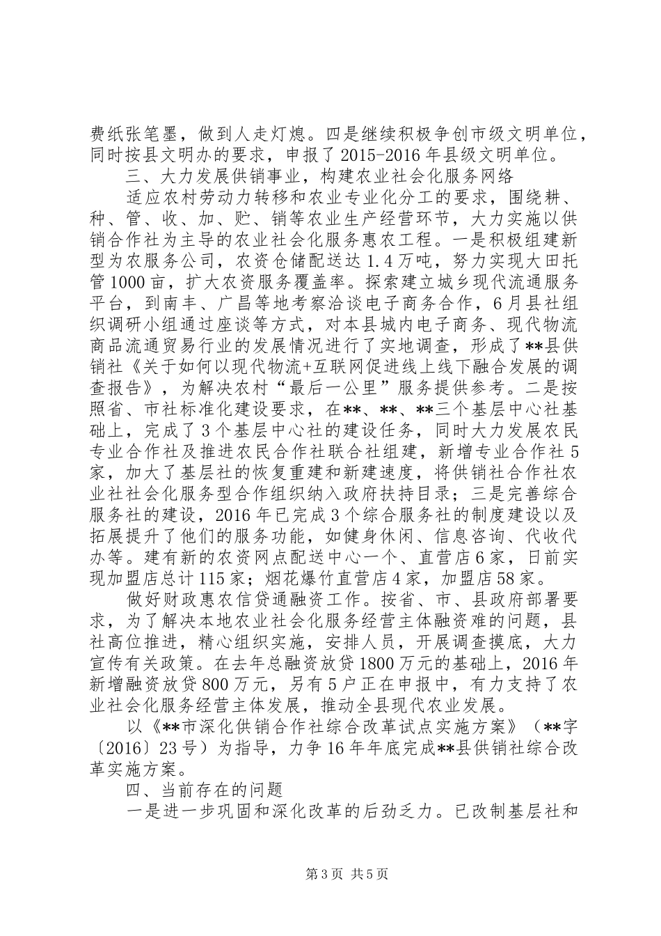 供销社XX年工作总结 _第3页