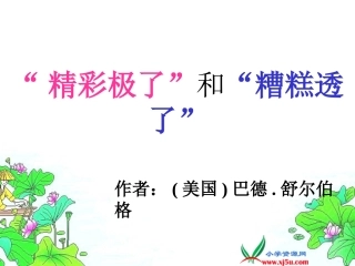 人教版五年级语文下册《“精彩极了”和“糟糕透了”_2》PPT课件