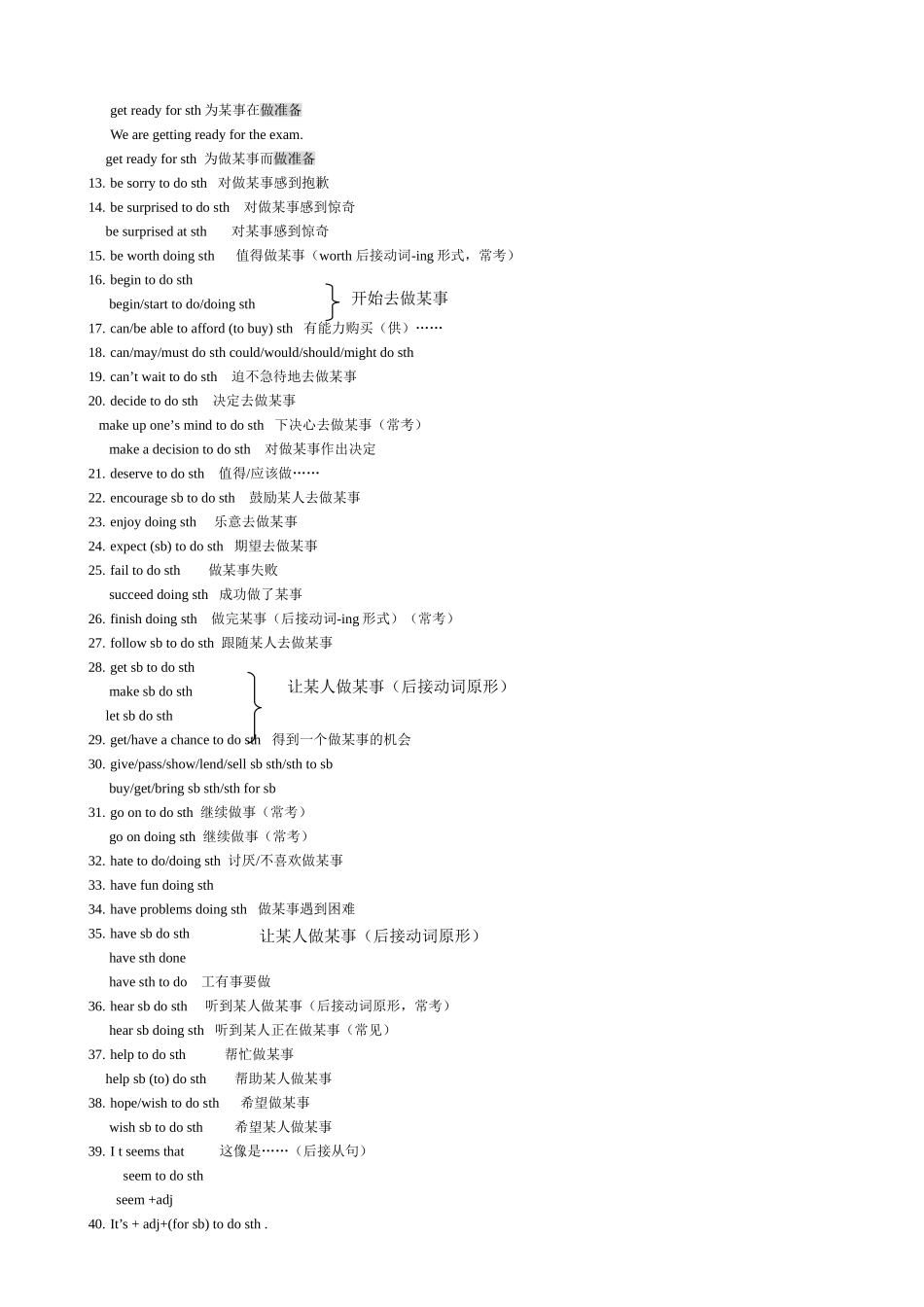 初三复习材料常用动词惯用方法_第2页