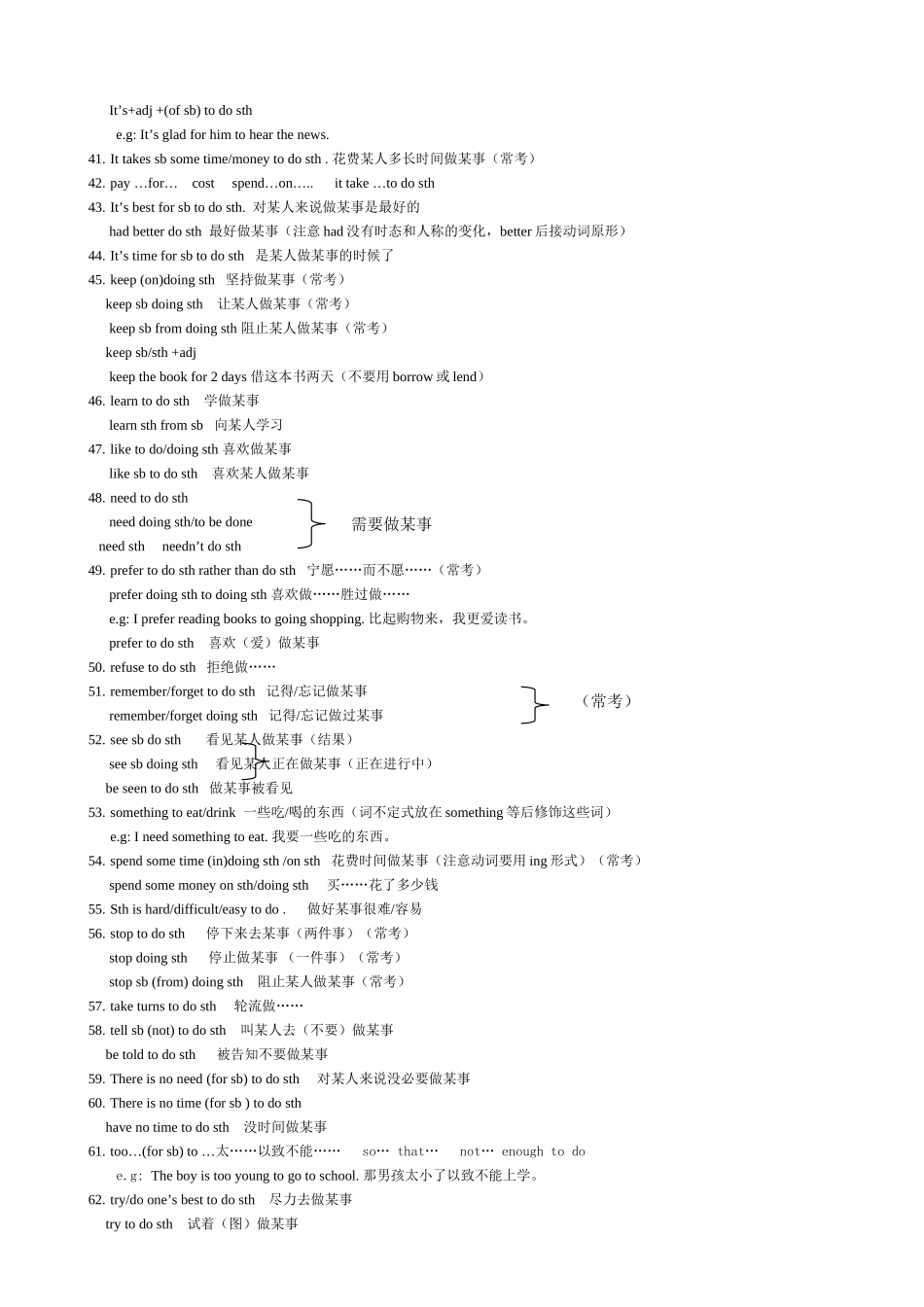 初三复习材料常用动词惯用方法_第3页
