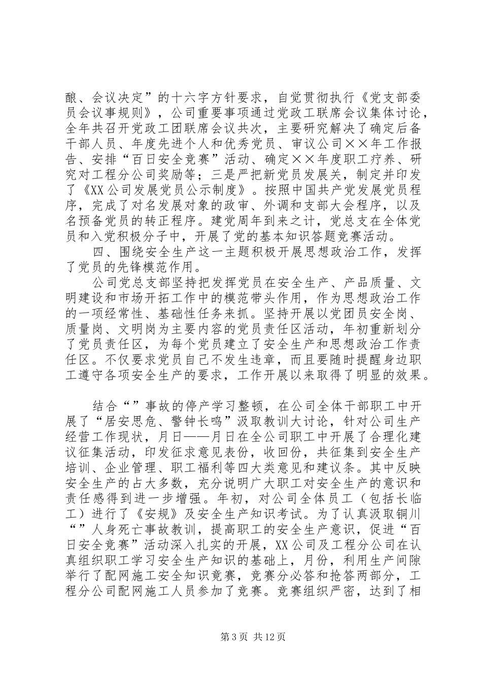 公司党总支部年工作总结 _第3页