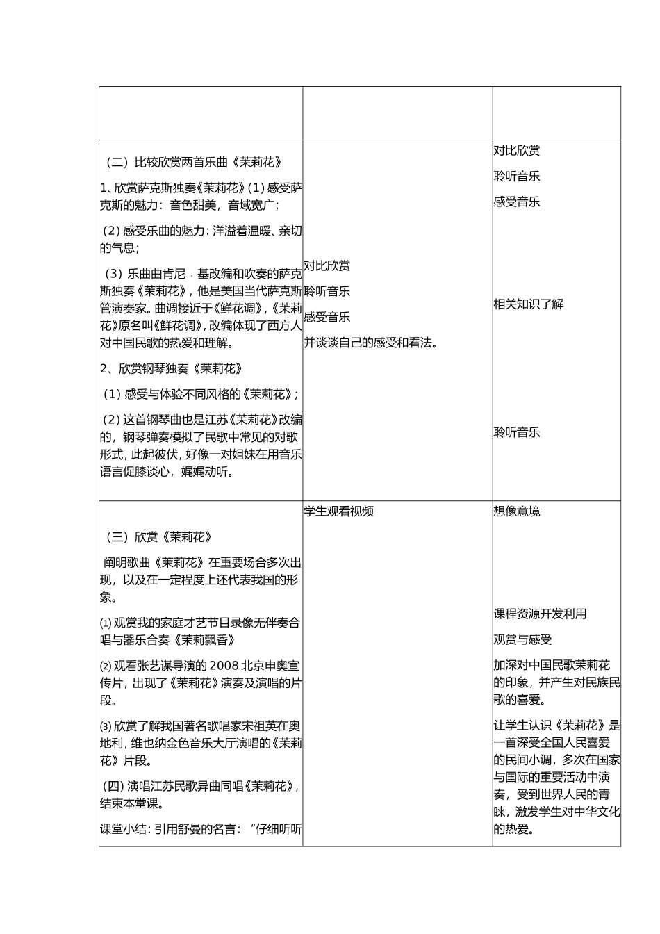 《茉莉花》音乐教案_第3页