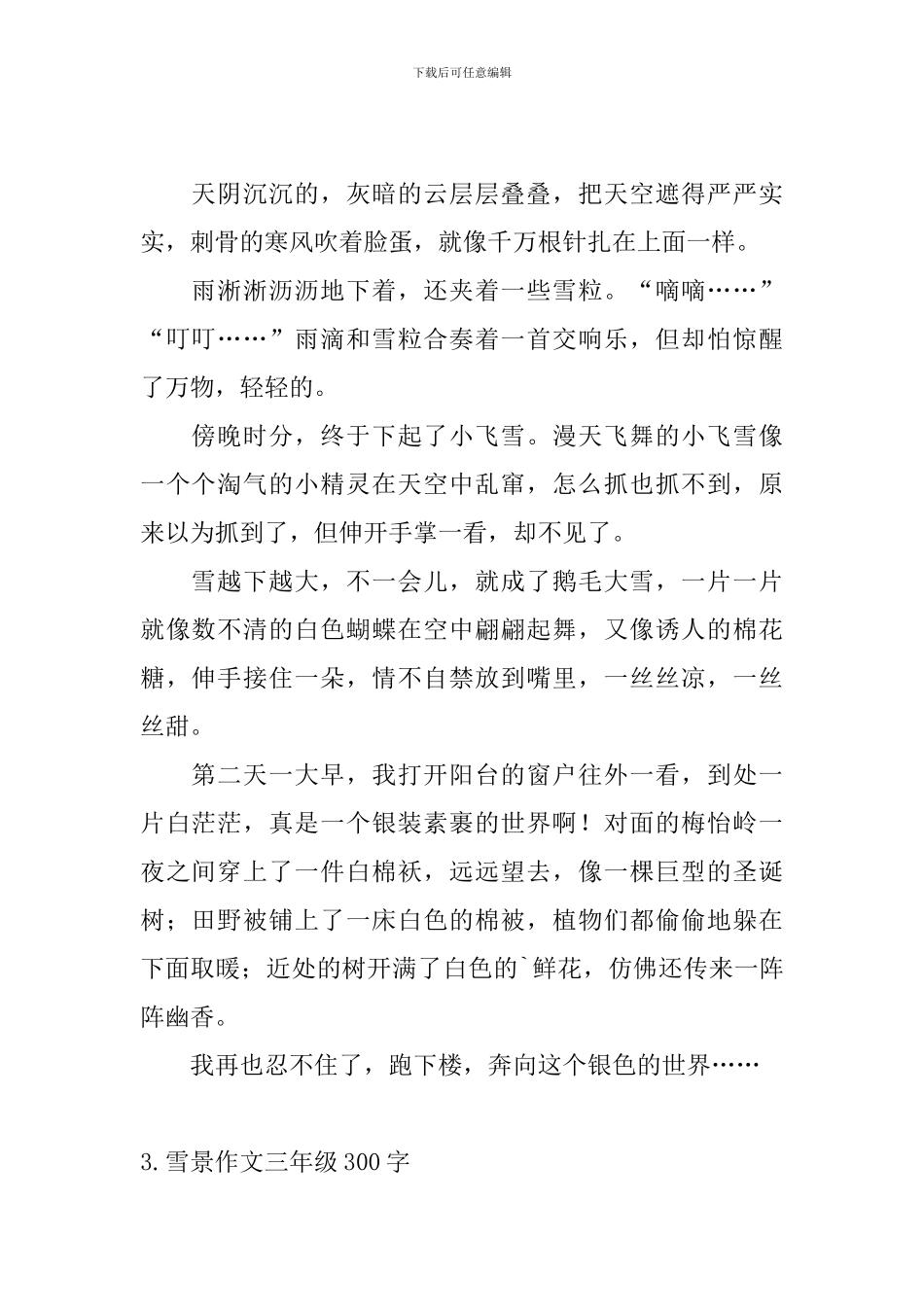 雪景作文三年级300字5篇_第2页