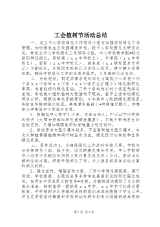 工会植树节活动总结 