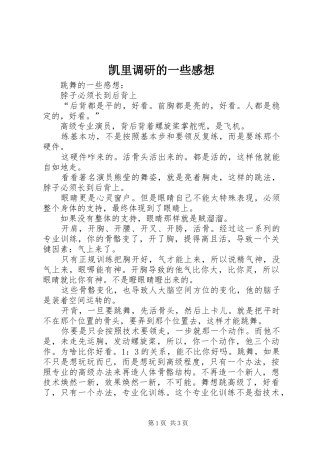 凯里调研的一些感想