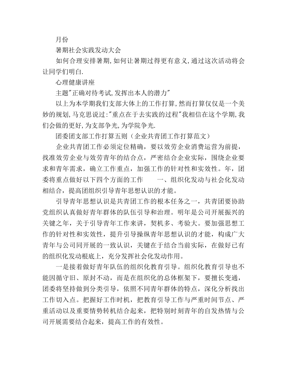 团委团支部工作参考计划范文(2) _第2页