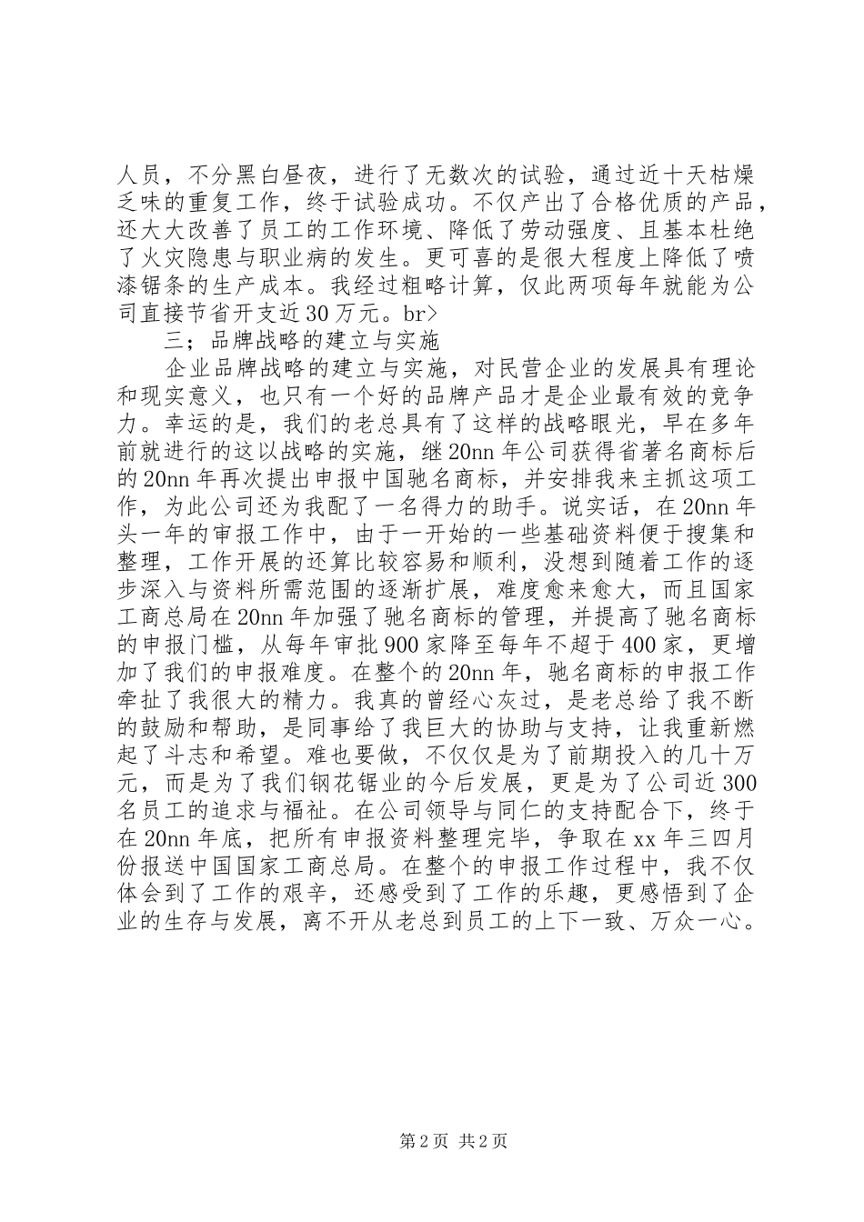 公司董事工作总结 _第2页