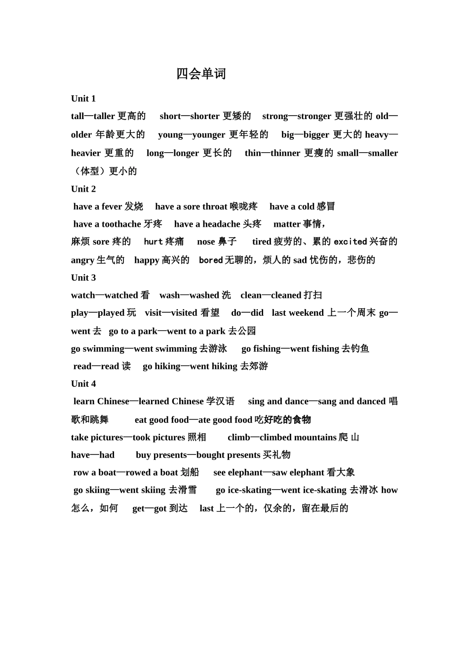 六年级四会单词_第1页